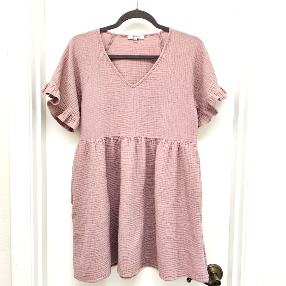 Madewell Ruffle Sleeve Easy Minidress